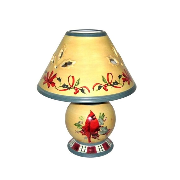 Lenox Winter Greetings Everyday Candle Lamp With Cardinal Design & Holly Accents - Picture 2 of 9